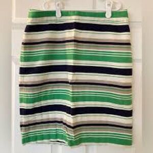 Banana Republic Green and Black Striped Pencil Skirt